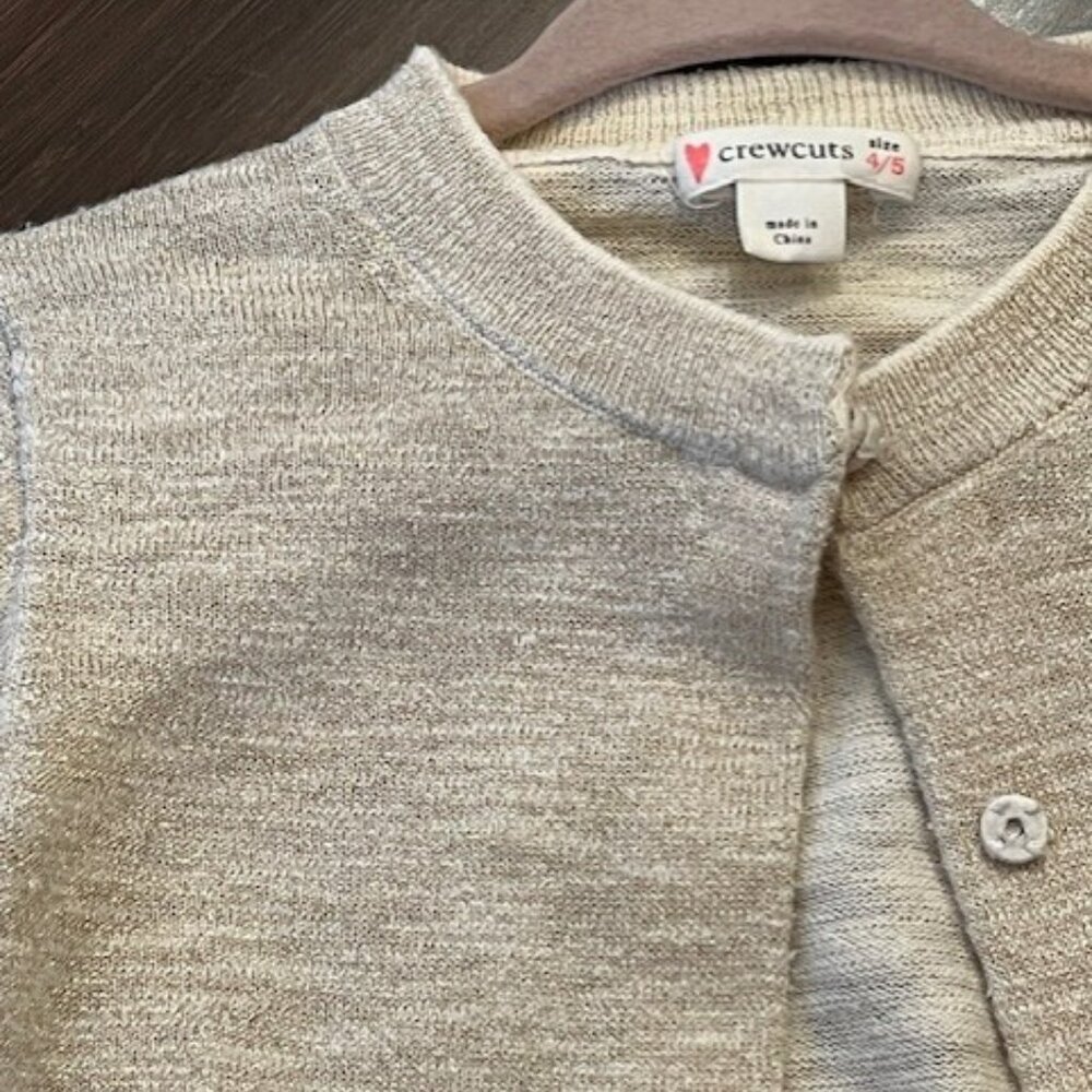 JCrew Gold Sparkly Cardigan (Girls size 4/5)